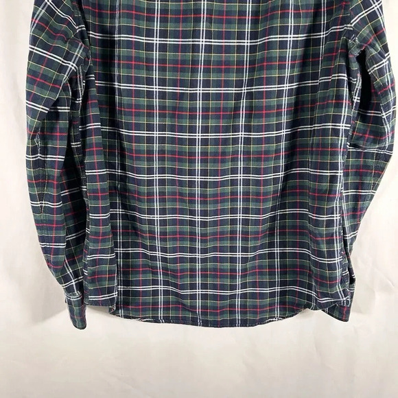 American Eagle Flannel Shirt Men's Large Green Blue Plaid Button Up Long Sleeve - Picture 8 of 8